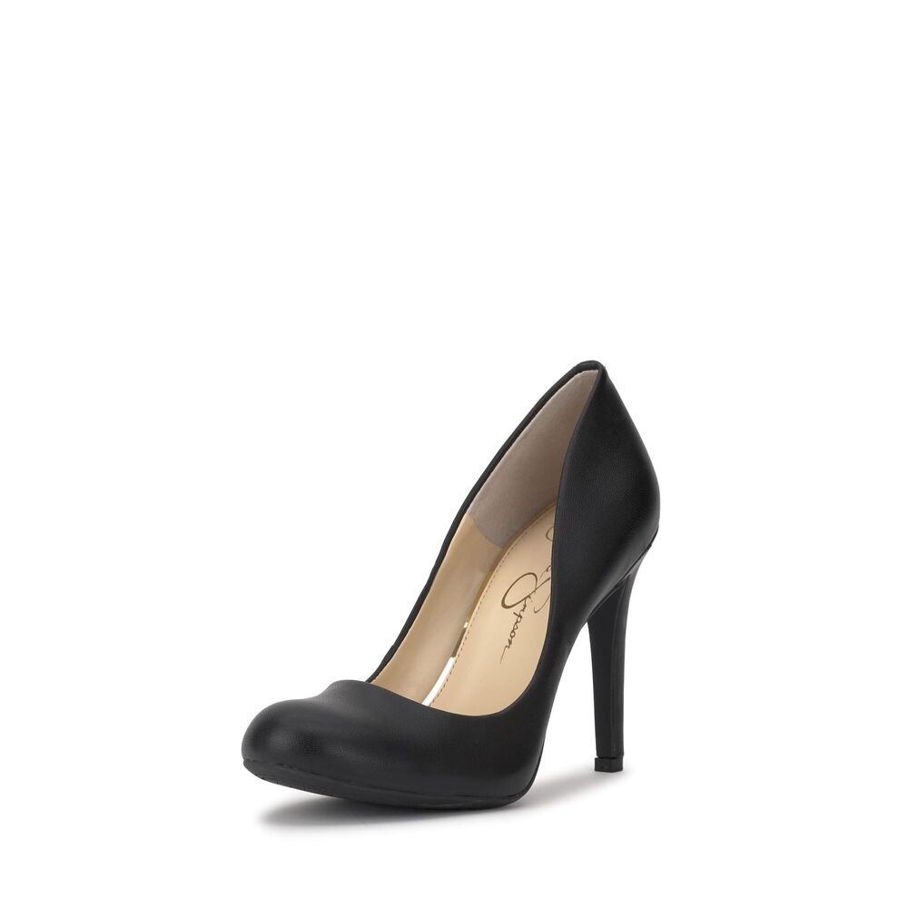 NEW JESSICA SIMPSON WOMEN'S CALIE PUMP, BLACK SLEEK, 8.5